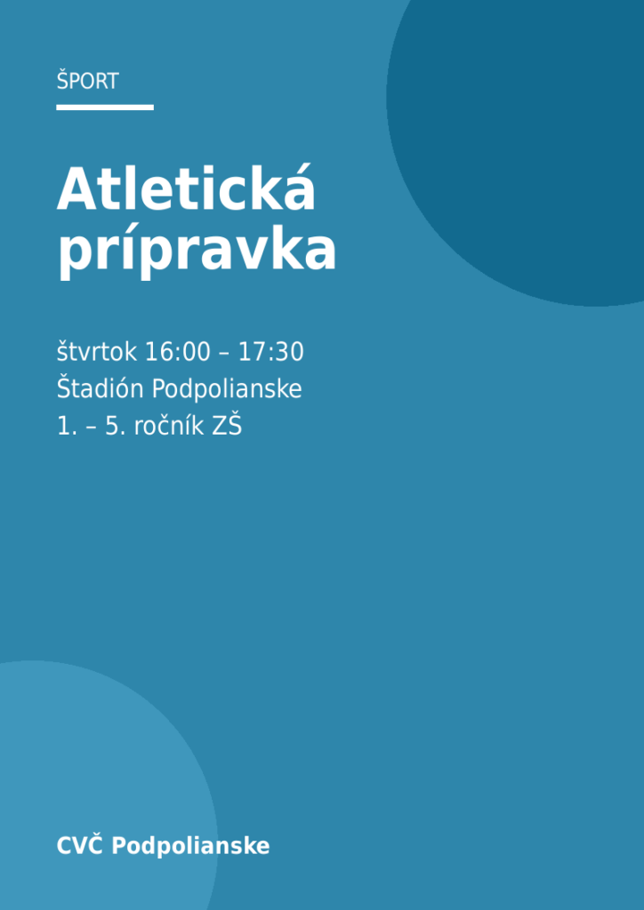 Plagát: Atletická prípravka
