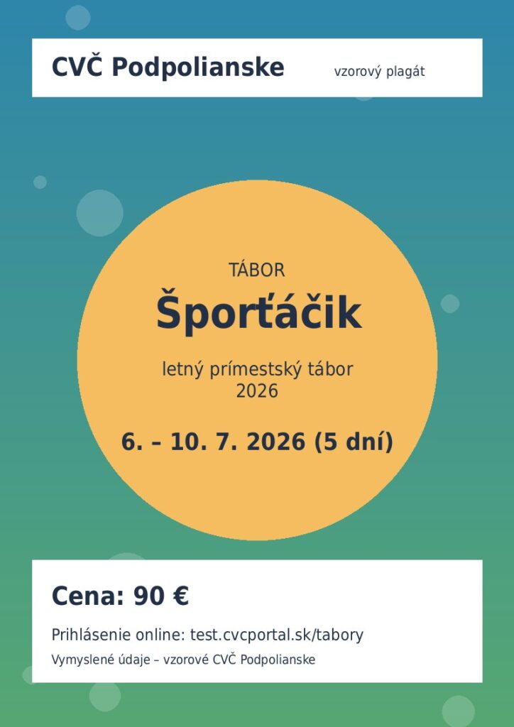 Plagát tábora Šporťáčik
