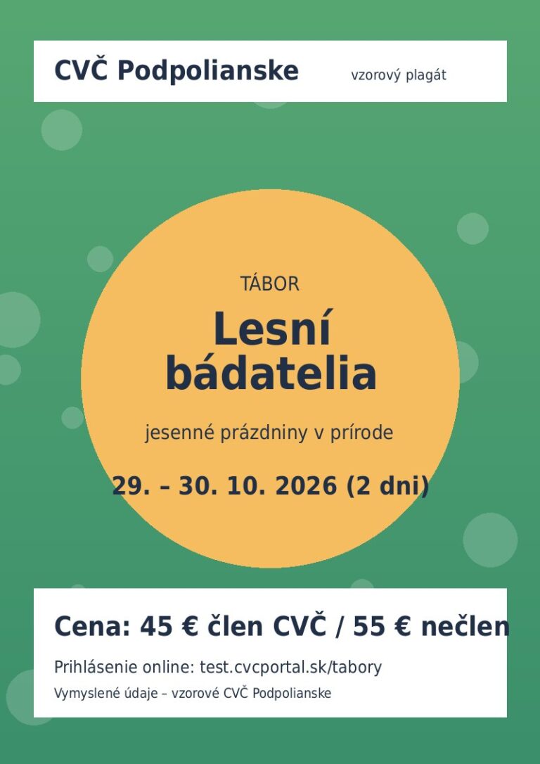 Plagát – Lesní bádatelia