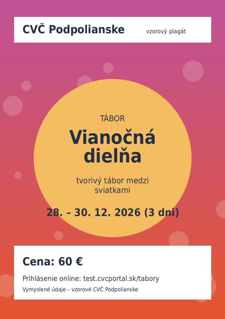 Plagát tábora Vianočná dielňa