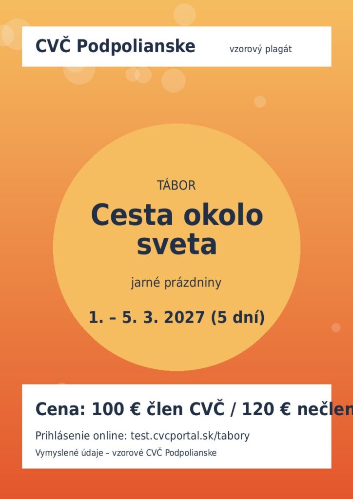Plagát tábora Cesta okolo sveta
