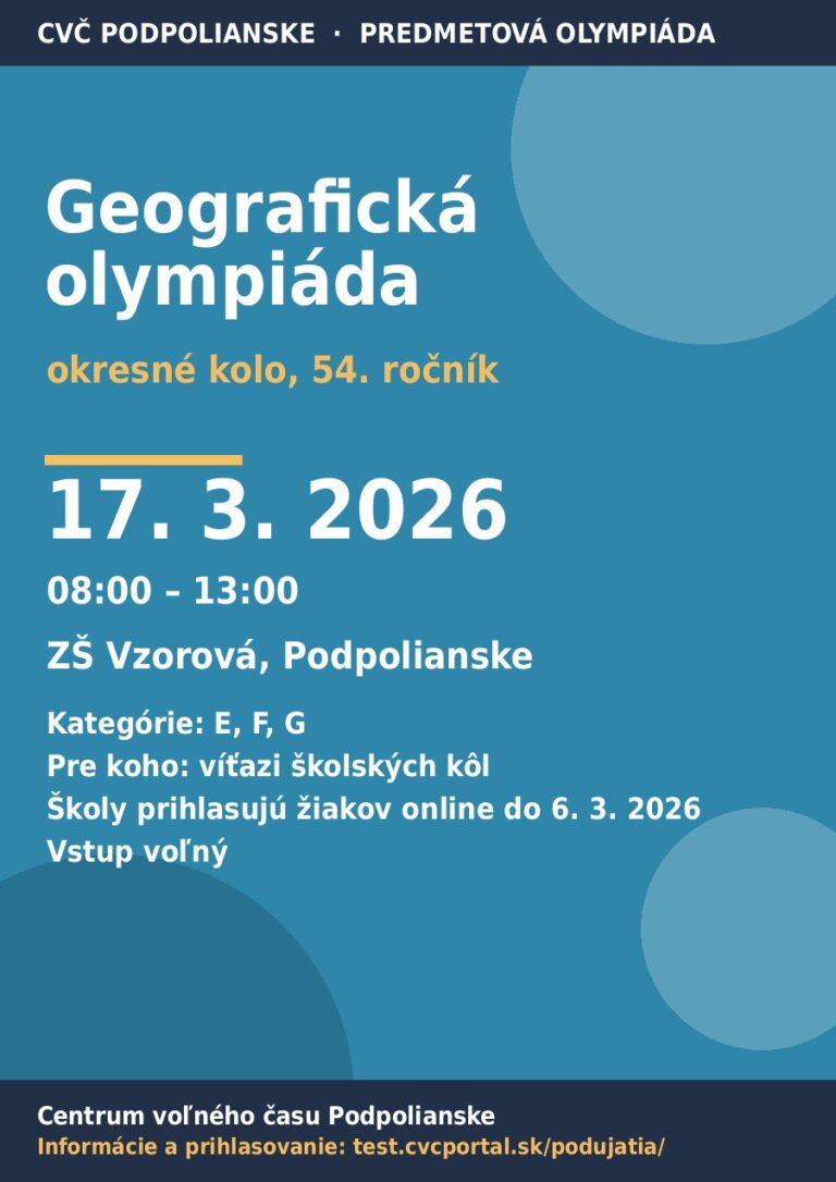 Plagát – Geografická olympiáda