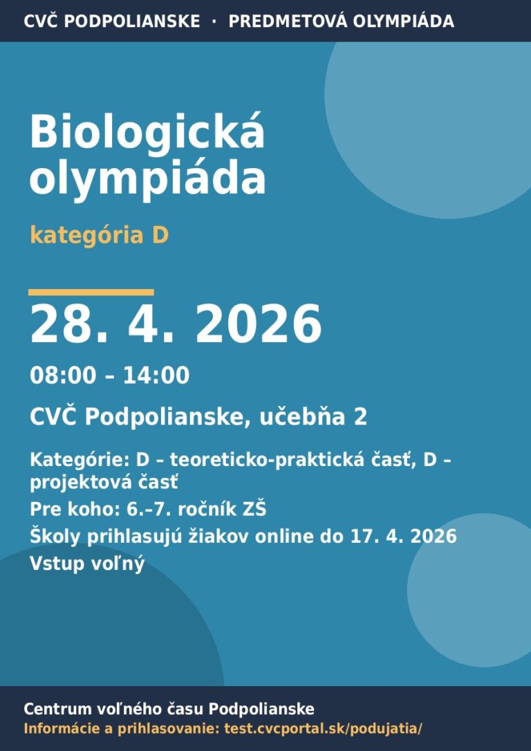 Plagát – Biologická olympiáda
