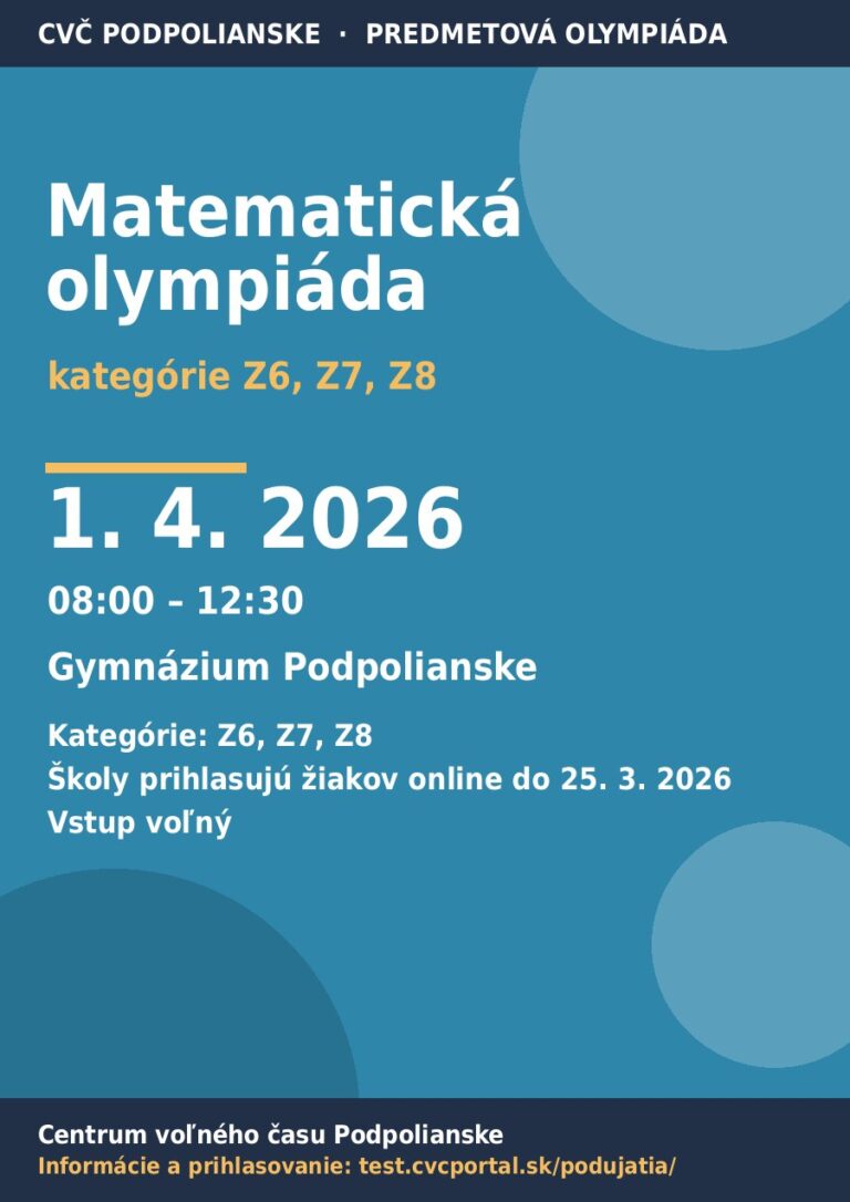 Plagát – Matematická olympiáda
