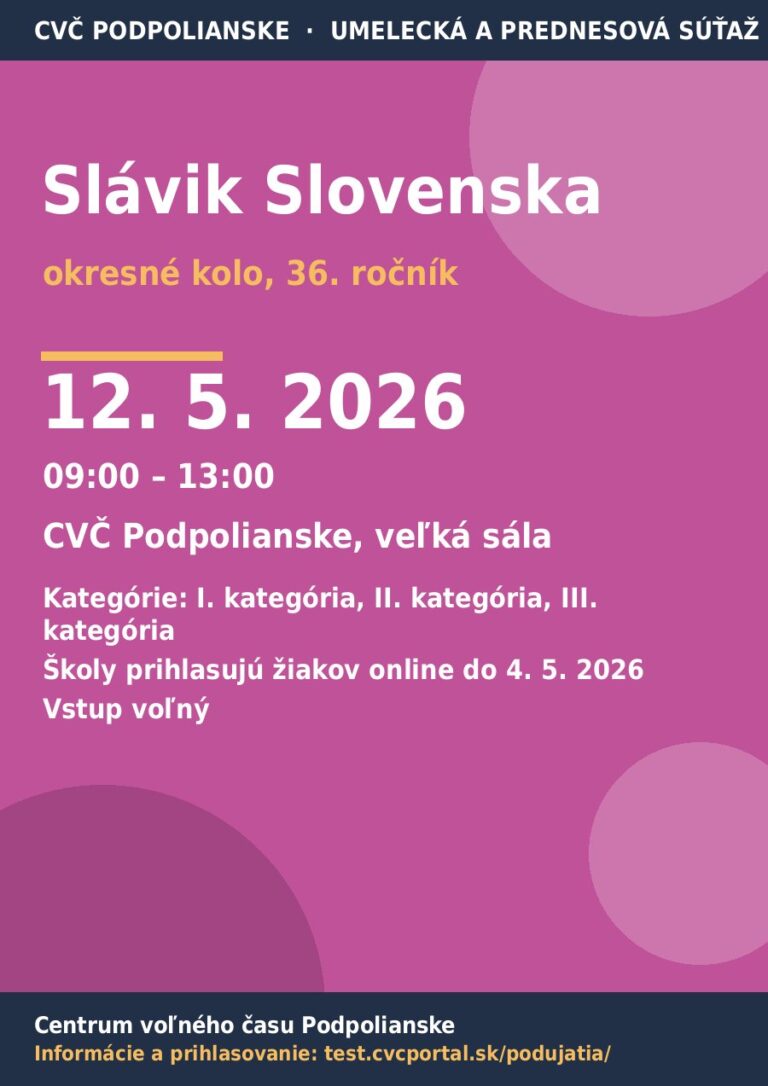 Plagát – Slávik Slovenska