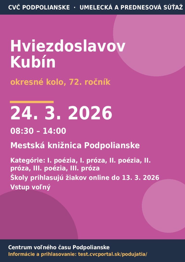 Plagát – Hviezdoslavov Kubín