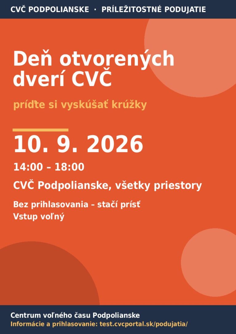 Plagát – Deň otvorených dverí CVČ