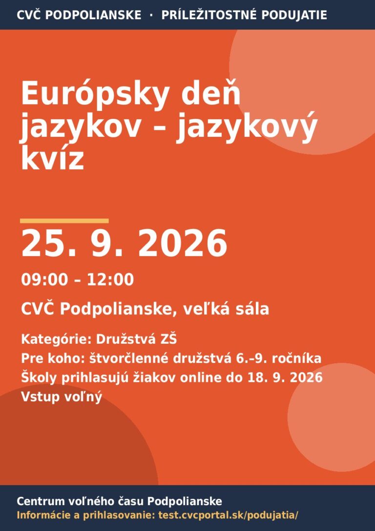 Plagát – Európsky deň jazykov – jazykový kvíz