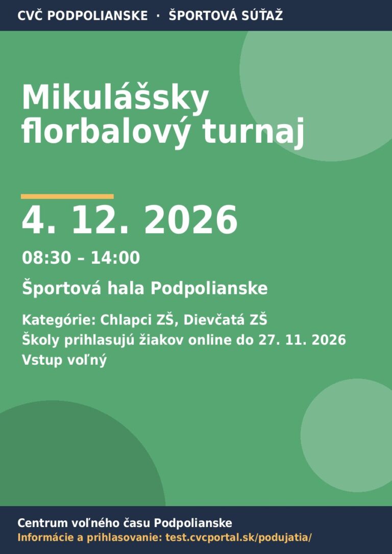 Plagát – Mikulášsky florbalový turnaj